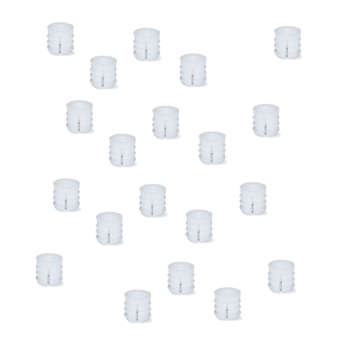 20 high-quality expansion sleeves with internal thread M6, made of nylon (PA), 10 mm (25/64″), 9007920 for wooden parts, furniture connections, electronic housings