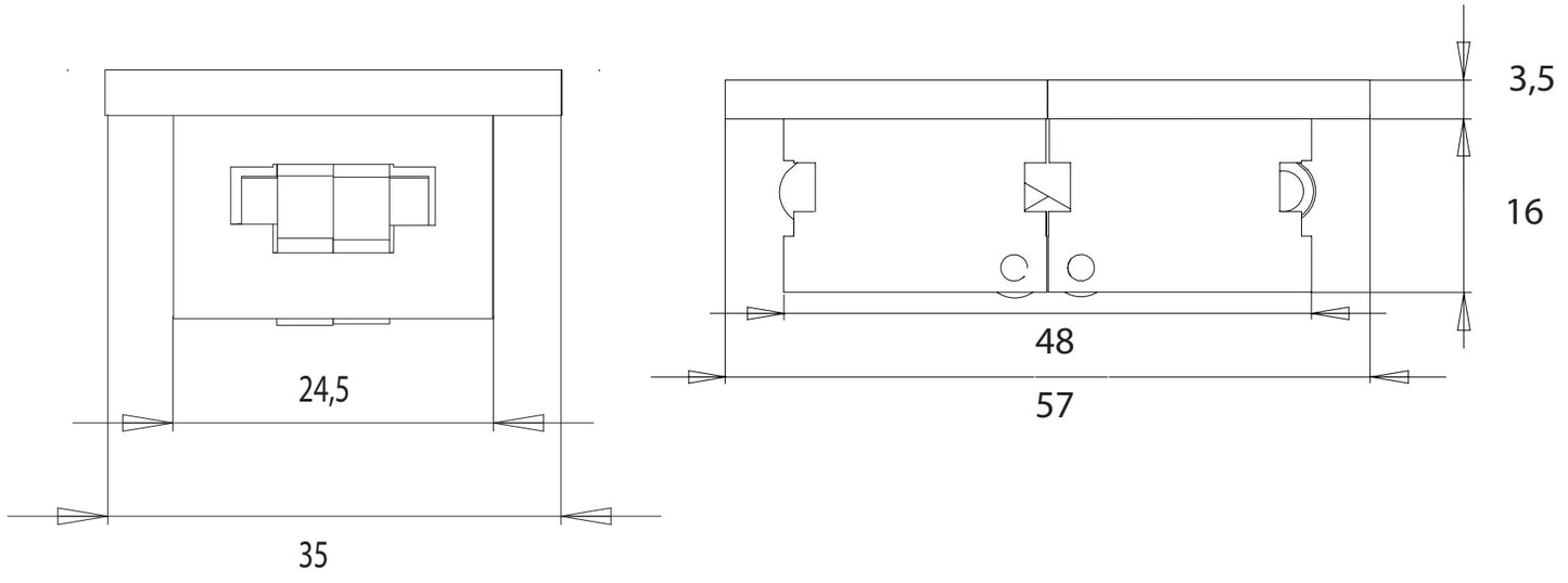 2 Stück Tischscharnier zum Einlassen, 180°, aus robustem Nylon, Oberfläche: beige, 35 mm (1,4″), 15.80.200-1. Klappenband, für Klapptisch, Tischplatte, Tischblatt und viel mehr, von SISO Denmark