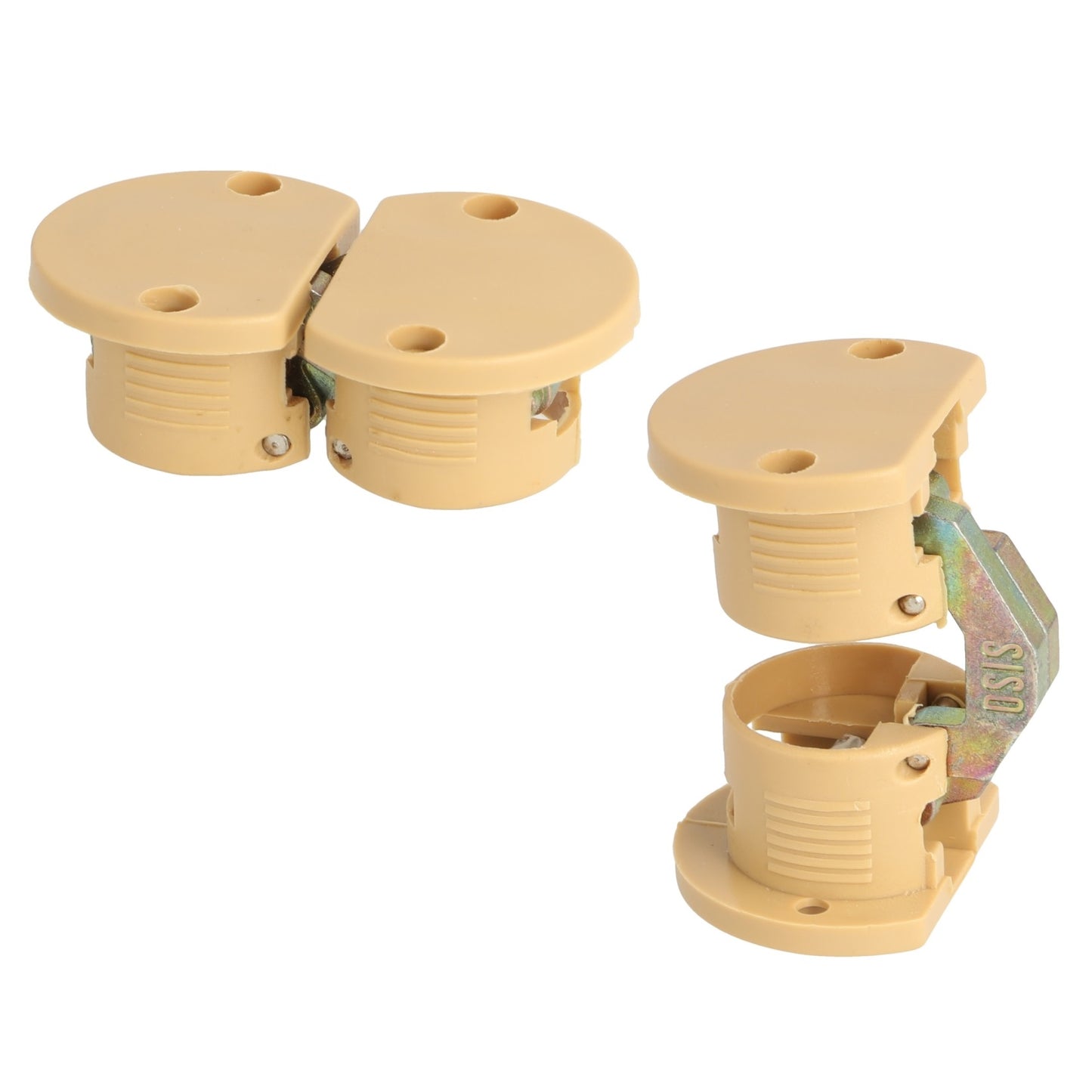 2 Stück Tischscharnier zum Einlassen, 180°, aus robustem Nylon, Oberfläche: beige, 35 mm (1,4″), 15.80.200-1. Klappenband, für Klapptisch, Tischplatte, Tischblatt und viel mehr, von SISO Denmark