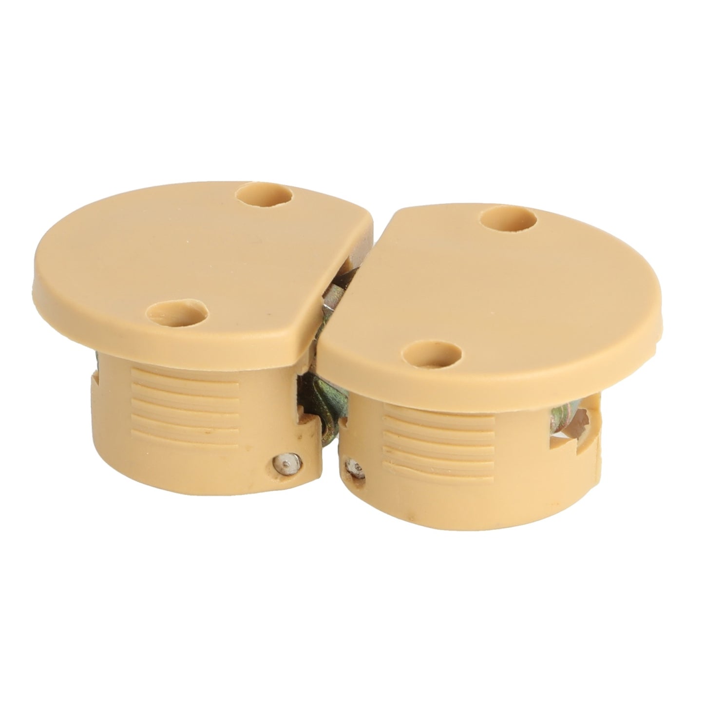 2 Stück Tischscharnier zum Einlassen, 180°, aus robustem Nylon, Oberfläche: beige, 35 mm (1,4″), 15.80.200-1. Klappenband, für Klapptisch, Tischplatte, Tischblatt und viel mehr, von SISO Denmark