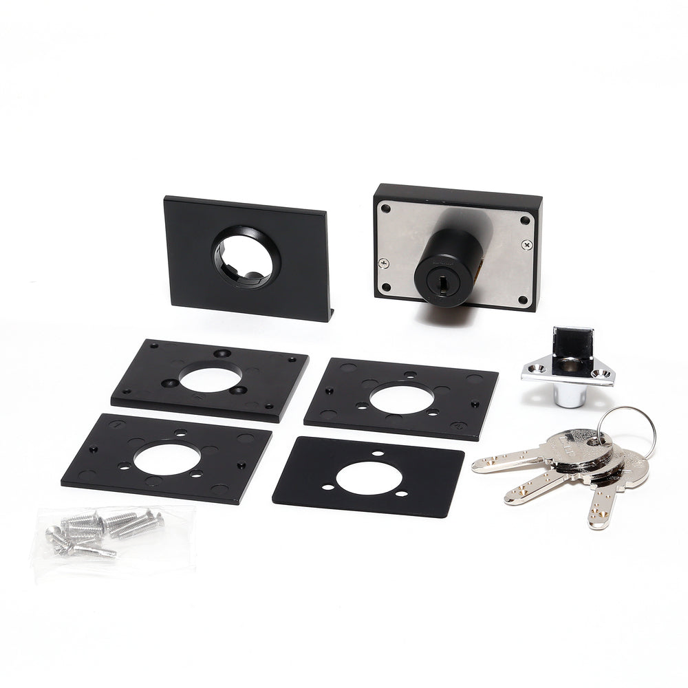 Lever lock for glass doors, Million Lock series, keyed differently GS-GL20-BL-B, by Sugatsune / LAMP (Japan)