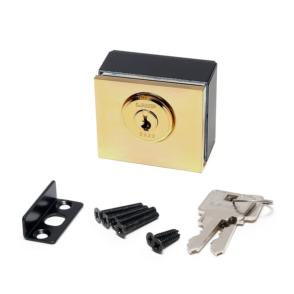 Glass door lock, keyed alike GS-GL3-KF-GP-D, by Sugatsune / LAMP (Japan)