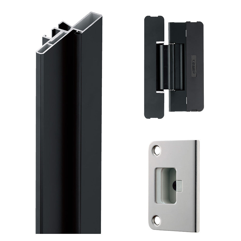 Sockelrahmen-Set mit 3 Scharnieren, schwarz HES1F-B2700R-BL, von Sugatsune / LAMP (Japan)