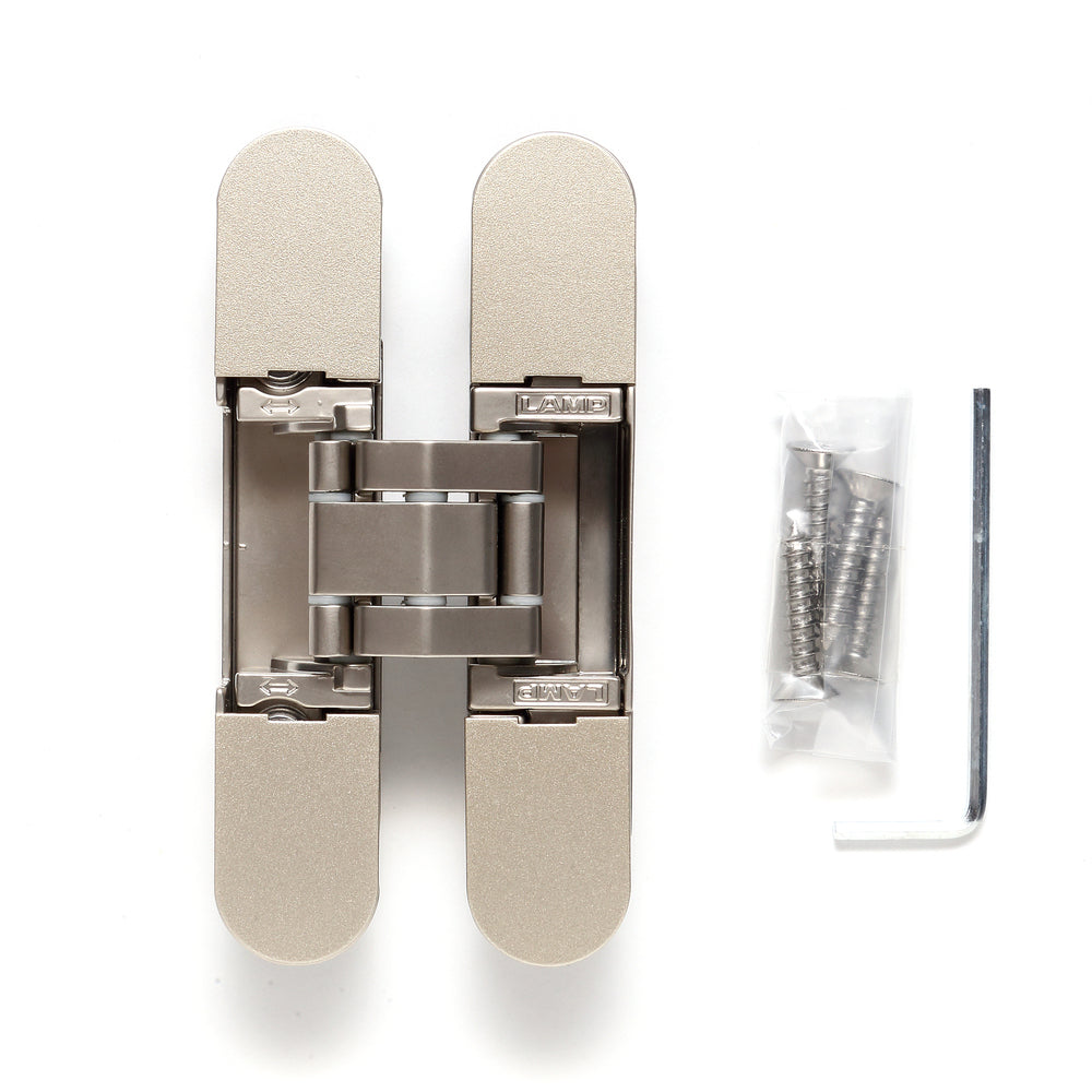 Charnière invisible, réglable en 3D HES3D-90DN, par Sugatsune / LAMP (Japon)