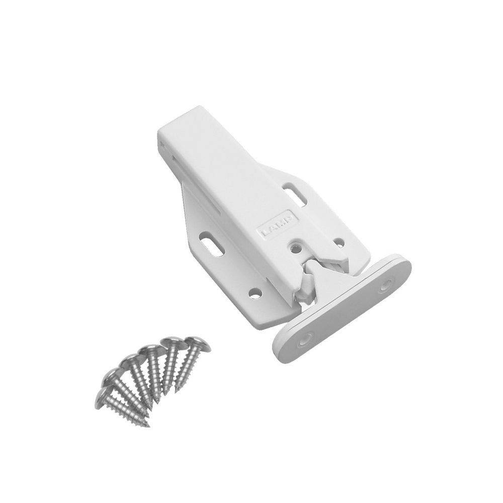 Non-magnetic push-button latch MLC-100WT, by Sugatsune / LAMP (Japan)
