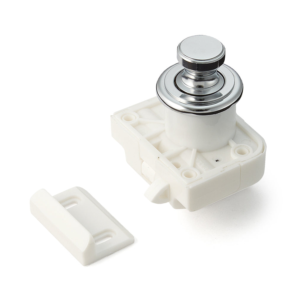 Fermeture par bouton-poussoir, bouton TLP-CR, par Sugatsune / LAMP (Japon)