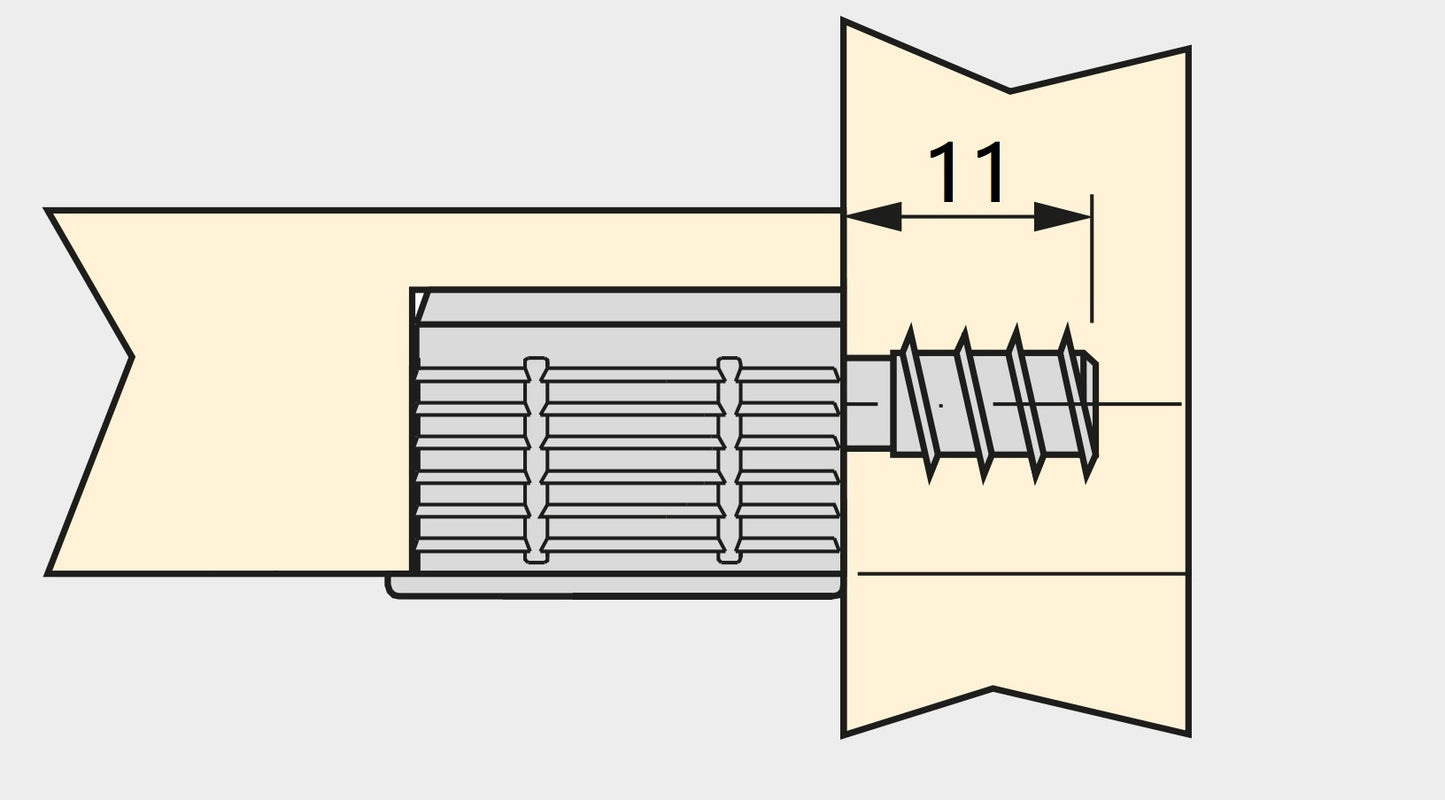 Lot de 20 boulons de connexion robustes pour alésage ⌀6 mm, en Zamak, 11 mm (7/16″), 8083901 pour la connexion de meubles