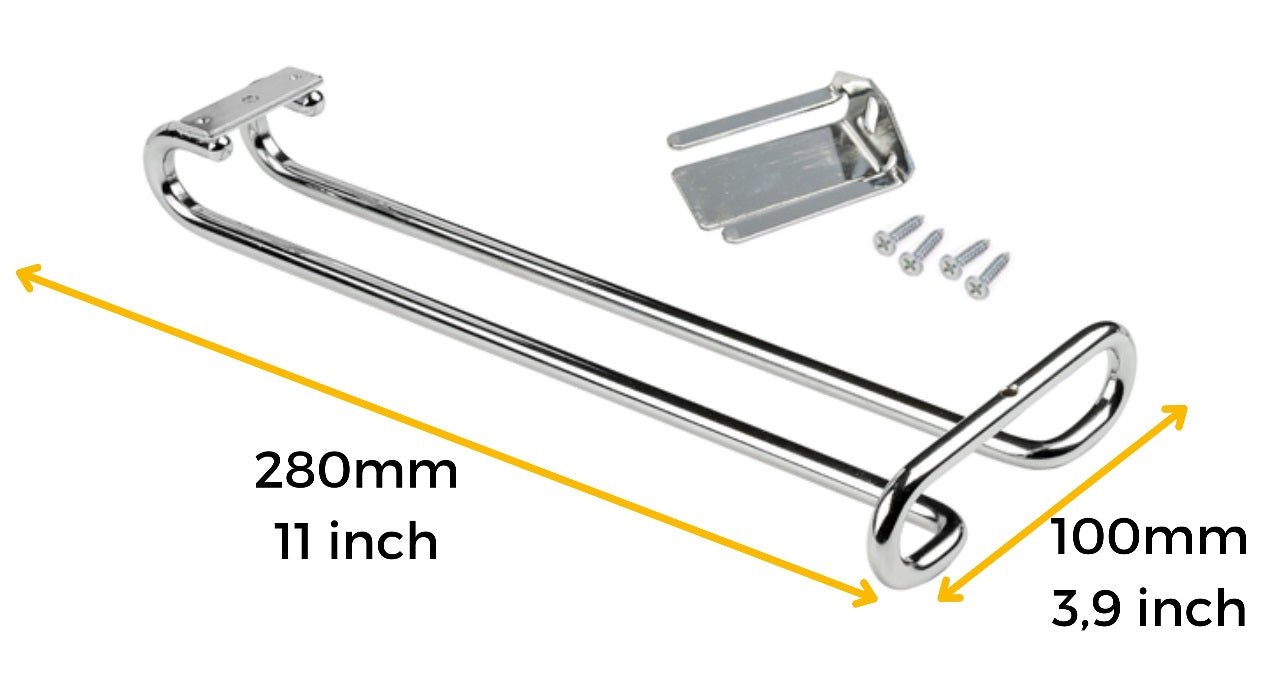High-quality wine glass holder, made of steel, chrome-plated, 280 mm (11-1/32″), 8930011 for wine glasses, champagne glasses, cocktail glasses, cognac glasses, goblets