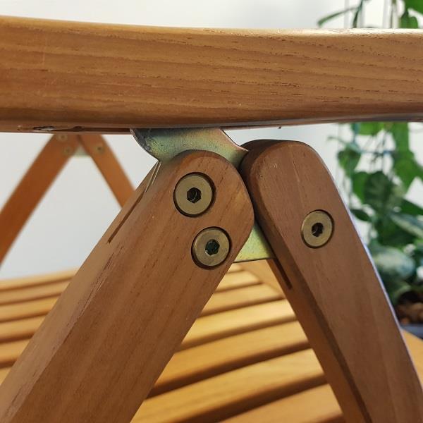 2 weather-resistant locking pawls, made of robust steel, galvanized, yellow, 04.05.015-2 (04.05.015). Latch levers for garden loungers, deck chairs, sun loungers, outdoor furniture, patio furniture, garden furniture, and much more, from SISO Denmark