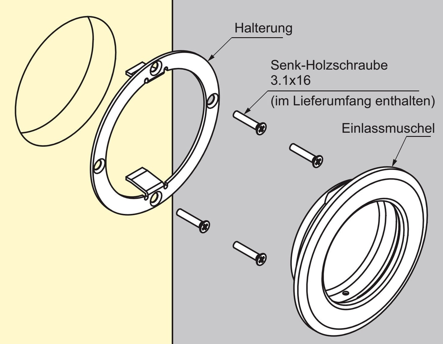 ZweiL® Edelstahl-Griffmuschel, 125 mm (5″) ZL-2501-125. Hochwertige massive und elegante Griffmuschel aus feinstem Edelstahl V4A (SUS316) für exklusive Raumgestaltung und hochwertige Einrichtungen von Sugatsune / LAMP® (Japan)