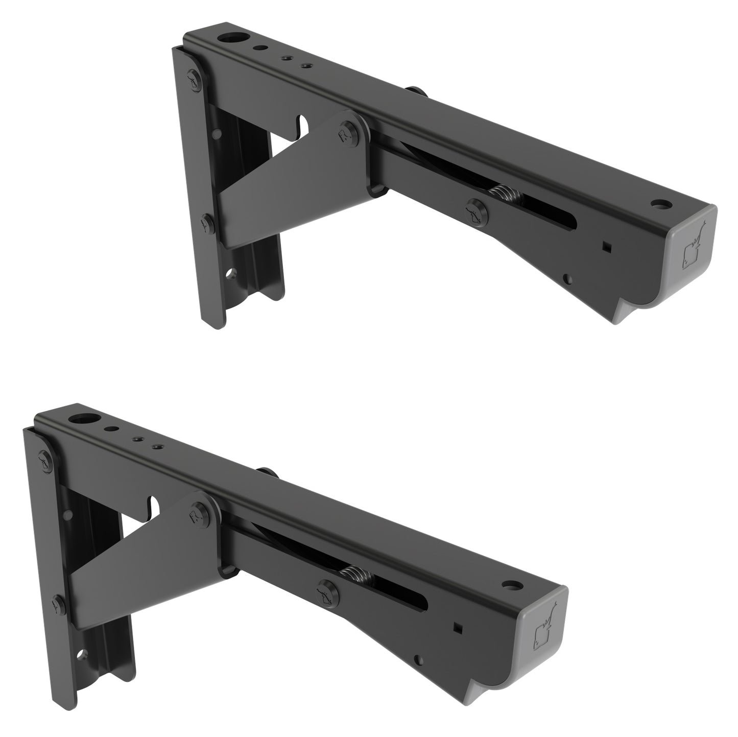 Two high-quality, heavy-duty EB-200 stainless steel folding table supports. A pair of folding brackets with a load capacity of up to 175 kg. Folding table supports from ROCA/Sugatsune