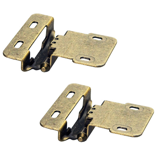 Set consisting of two SISO / UMAXO® vintage furniture hinges for wooden doors with visible hinge joints. Antique-style furniture hinges with self-closing mechanism, 6 mm overlay, and 2D adjustment.