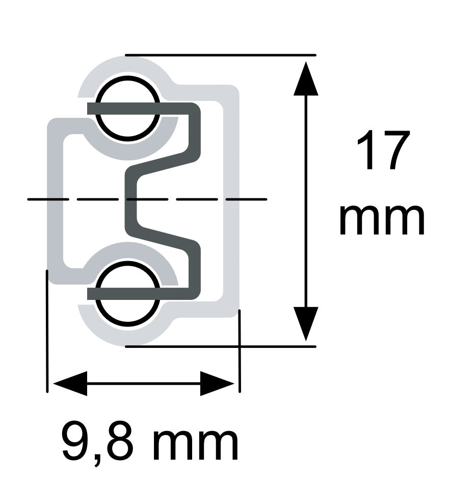 2er Set (1 Paar) Schubladenschienen 17mm Nut, Schubladenauszüge. Schubladen Teilauszüge, Hochwertige Schienen für Schubladen, Schubladen Schienensystem von UMAXO®