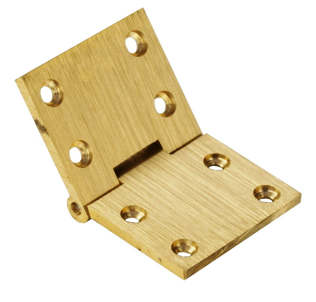 Charnière de plateau de majordome, laiton sablé, 38 x 63,5 x 3 mm, charnière de meuble de table pliante de forme rectangulaire pour tables pliantes. Charnière de meuble, charnière de table. Bracelet à ressort 15.11.160 de SISO