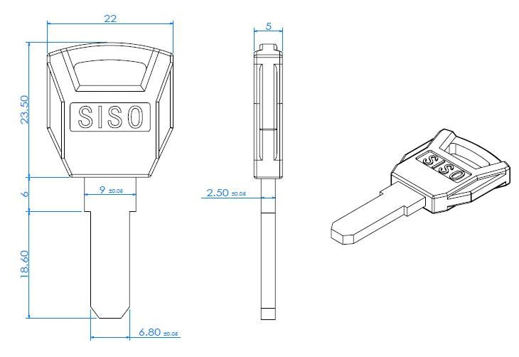 Demontageschlüssel für Münzschloss zum Austauschen von Schloss-Zylinder, passend zum Pfandschloss von SISO / UMAXO®