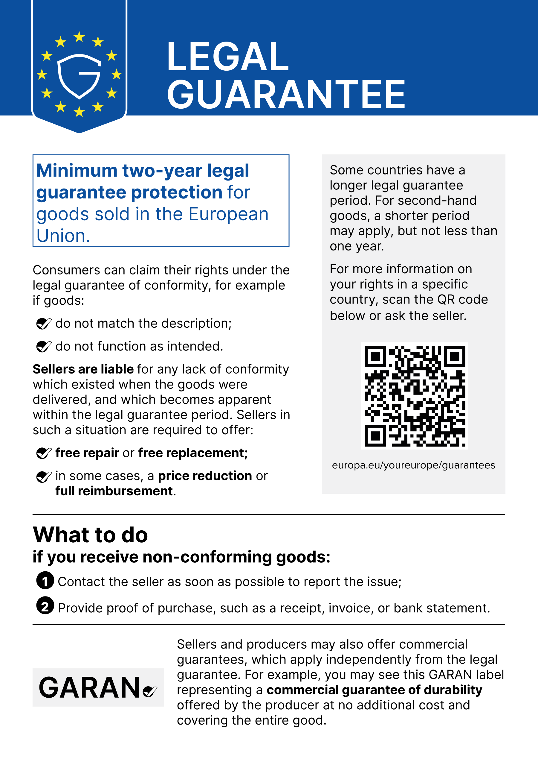 EU notice on the legal guarantee