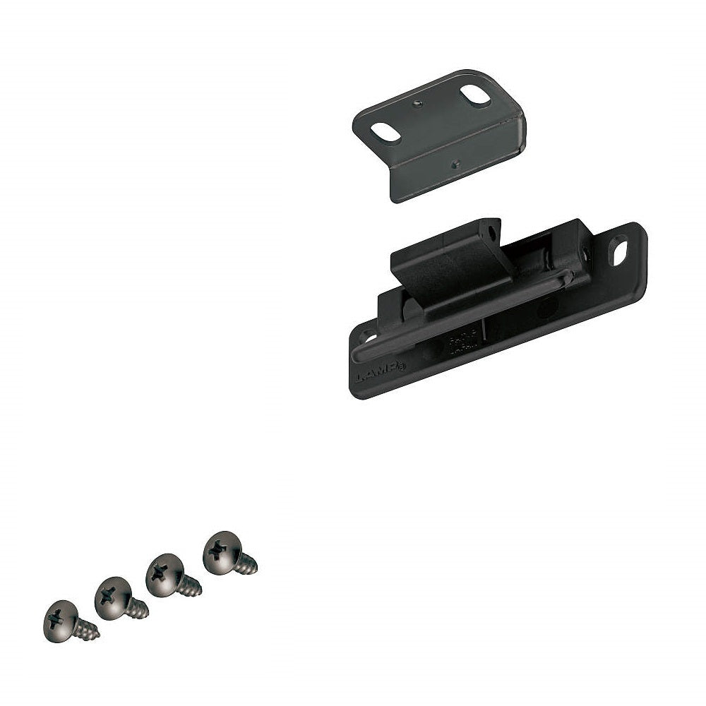Black lever lock, polyamide finger catch with a steel counter plate, LL-66BL by Sugatsune / LAMP® (Japan)