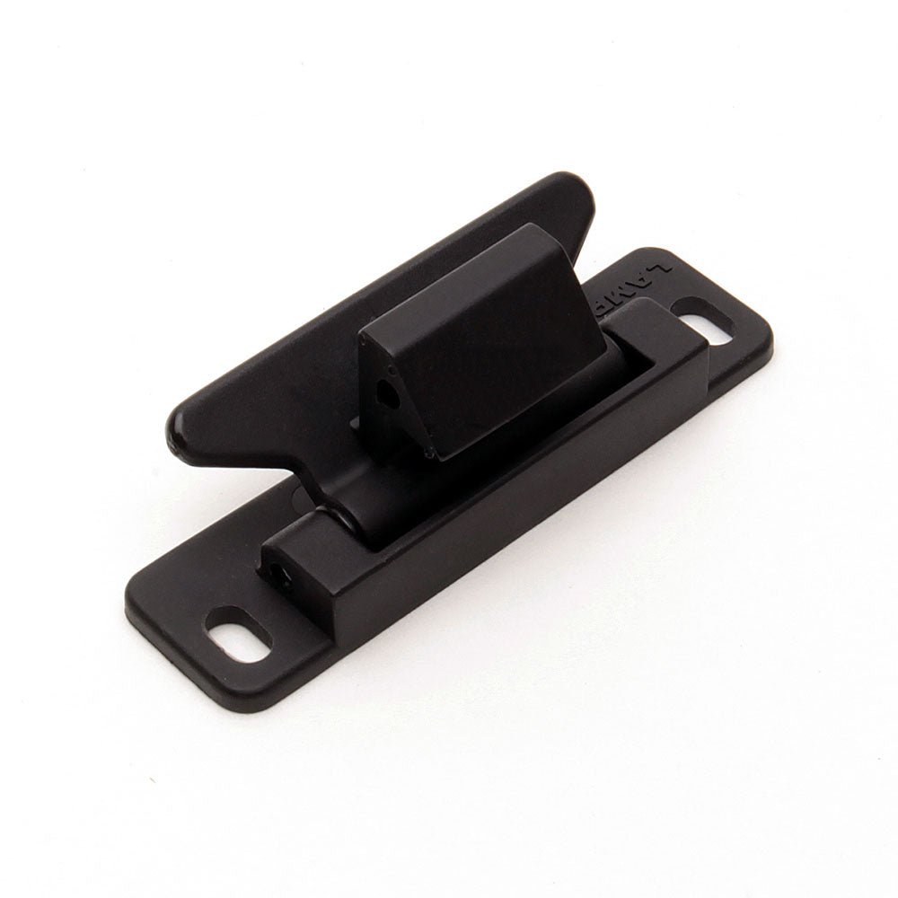 Black lever lock, polyamide finger catch with a steel counter plate, LL-66BL by Sugatsune / LAMP® (Japan)