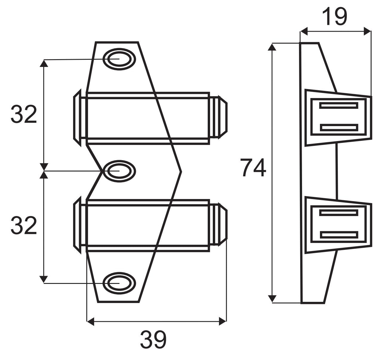 UMAXO® Push-to-Open Doppel-Türöffner Federschnapper, automatischer magnetischer Touch-Latch Druckschnäpper für Möbel zum Schrauben mit selbstklebendem Gegenstück (rechteckige Form)