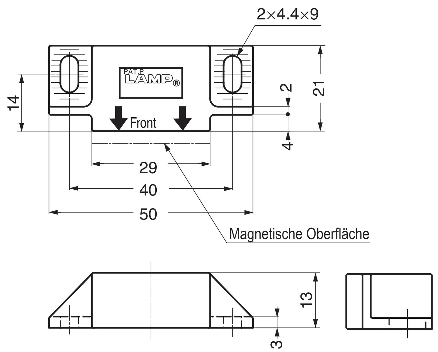 Versiegelter Magnetschnäpper für Reinraum mit Gegenplatte aus rostfreiem Stahl von SUGATSUNE / Lamp (Japan)