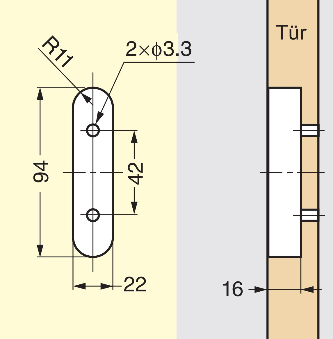 Hochwertiger Griff aus Zinkgusslegierung ZDC zum Einlassen. Einlassgriff FH-100AM-00 und FH-100BM-00 von Sugatsune / LAMP® (Japan)