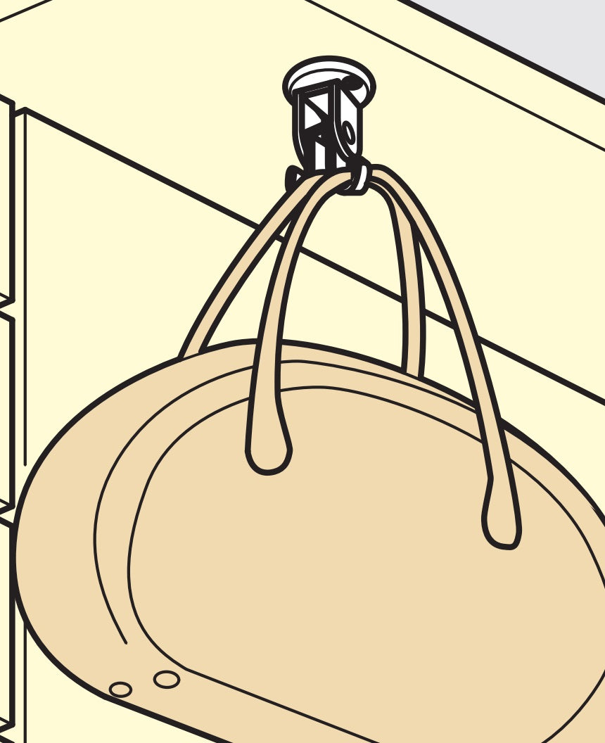 High-quality rotating and pivoting hook made of V2A stainless steel for wall and ceiling mounting. Stainless steel hook RF-U50 from Sugatsune / LAMP® (Japan)