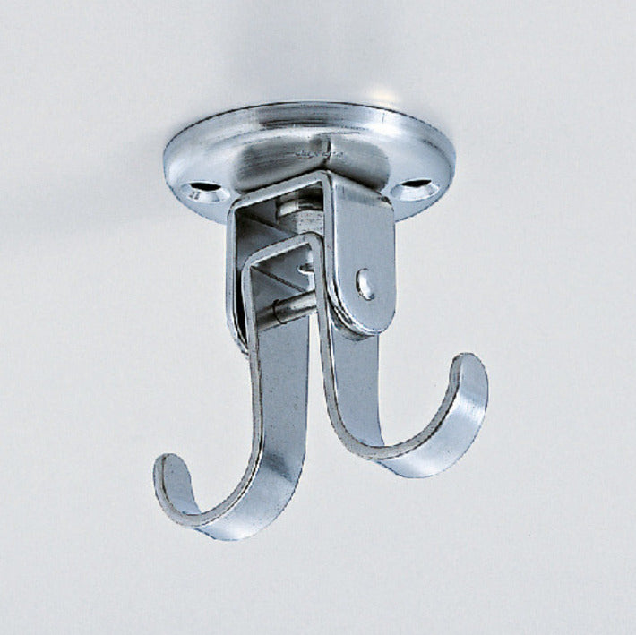 High-quality rotating and pivoting hook made of V2A stainless steel for wall and ceiling mounting. Stainless steel hook RF-U50 from Sugatsune / LAMP® (Japan)