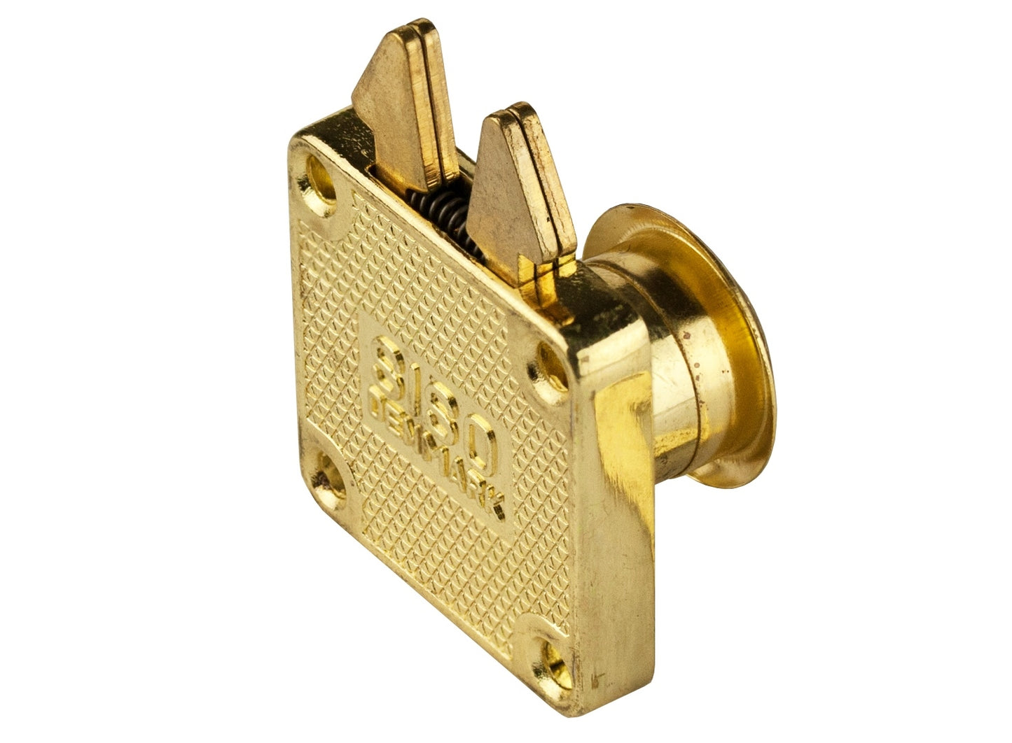 High-quality screw-on roller shutter lock with cylinder rosette and two keys, surface: brass, 14.01.452-0 for roller shutters, sliding furniture doors