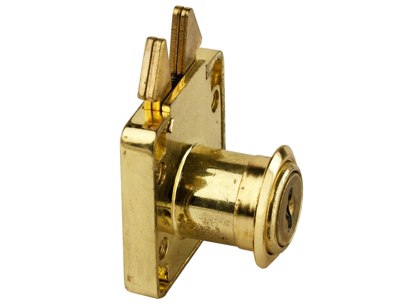High-quality screw-on roller shutter lock with cylinder rosette and two keys, surface: brass, 14.01.452-0 for roller shutters, sliding furniture doors