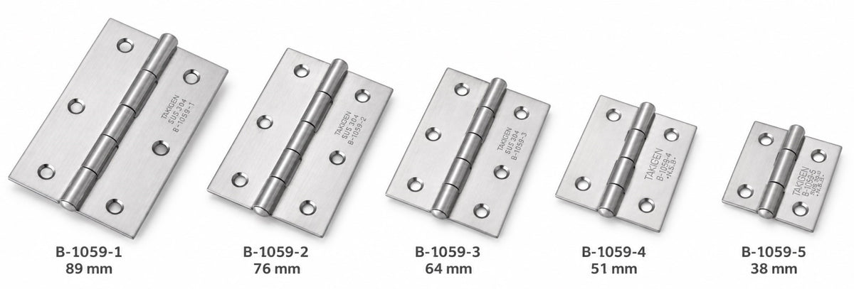 2 pieces of high-quality surface-mounted hinges, made of SUS304 stainless steel, load capacity: 10 kg, 76 mm, B-1059-2 for machine doors, enclosure doors, maintenance flaps