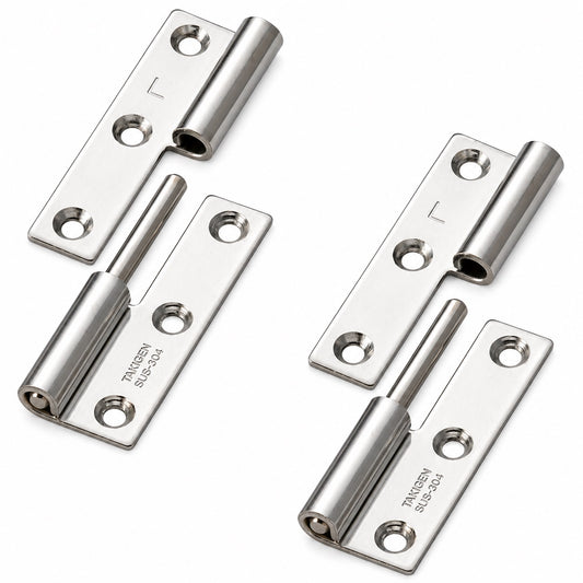 2 Stück hochwertiges Aushängescharnier, B-1004-3-L, Höhe: 50 mm, von TAKIGEN, Tragkraft: 7 kg (16 lbs), Ausführung: links. Produktbild
