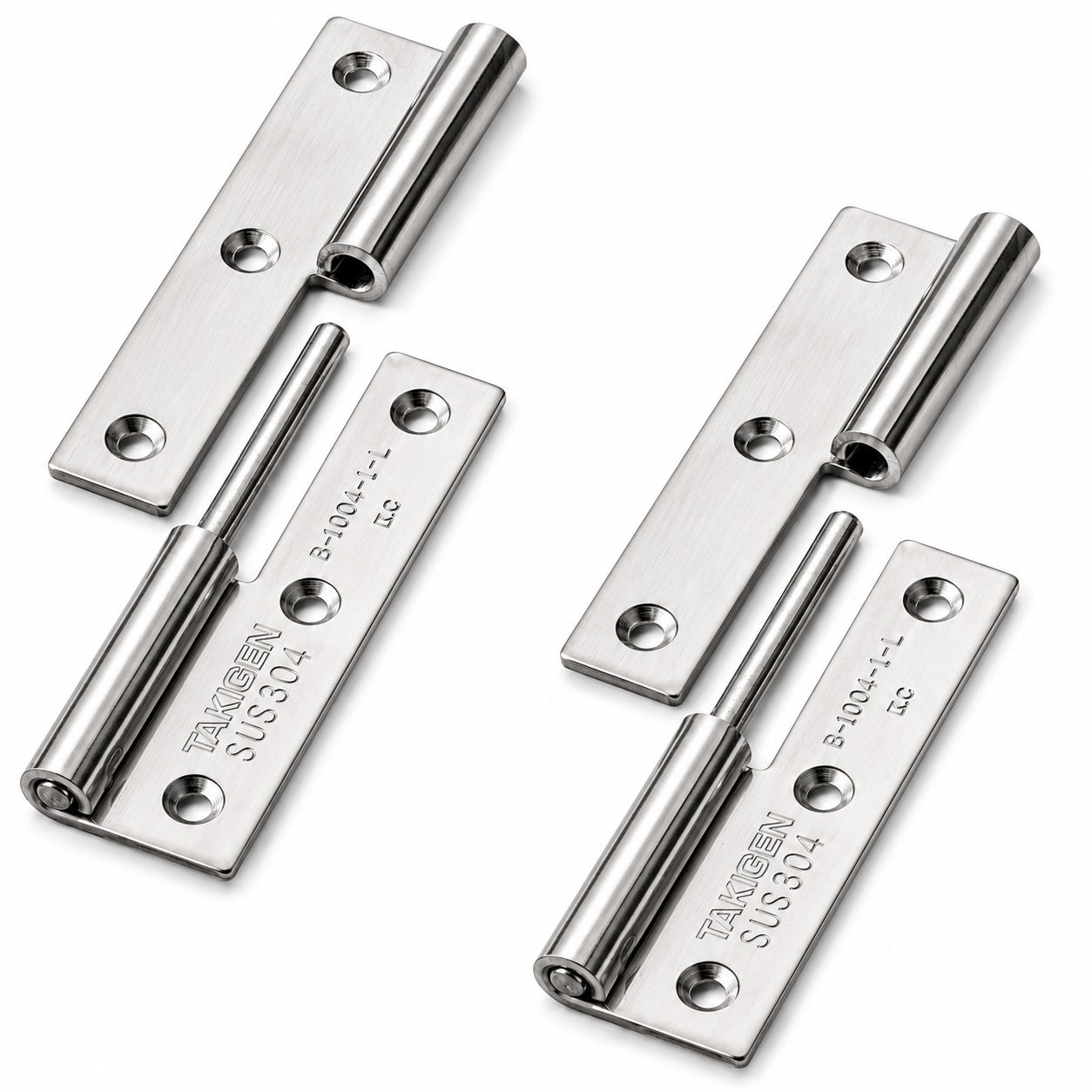 2 Stück hochwertiges Aushängescharnier, B-1004-1-L, Höhe: 75 mm, von TAKIGEN, Tragkraft: 15 kg (34 lbs), Ausführung: links. Produktbild
