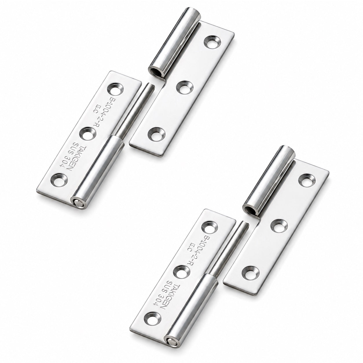 2 Stück hochwertiges Aushängescharnier, B-1004-2-R, Höhe: 64 mm, von TAKIGEN, Tragkraft: 10 kg (23 lbs), Ausführung: rechts. Produktbild
