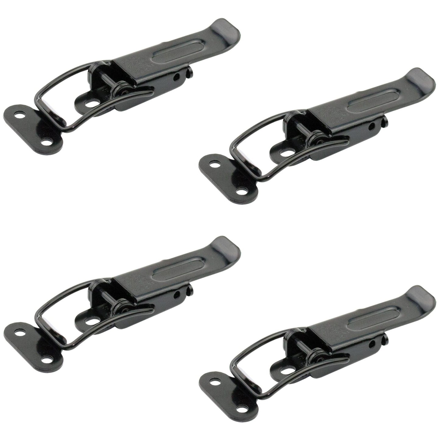 4 pcs. Steel pull-out table clamps, matte black, adjustable, with two locking devices, 70 mm (2.8") 24.02.999-1. Steel pull-out table clamp Catch #22, matte black, for pull-out tables, boxes, instrument cases, and worktops, from SISO Denmark