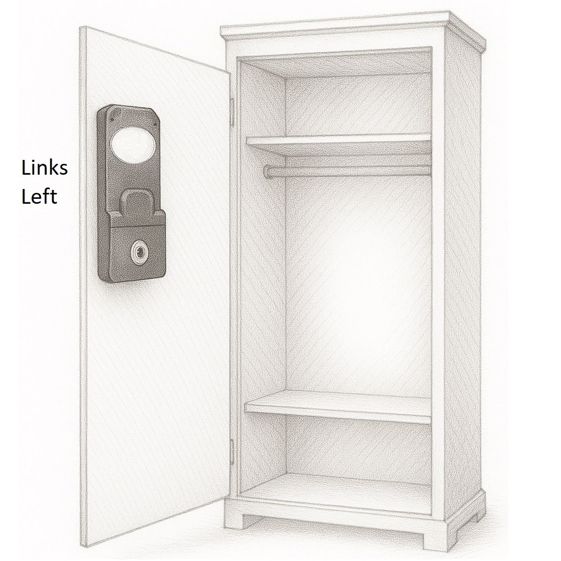 Payment coin lock with coin container for 1-euro coins, left-locking, 14.60.250-0 for clubs, swimming pools