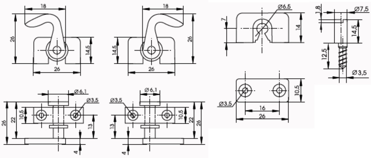 Drehstangenschloss aufliegend, gleichschließend, rechtsschließend, 16,5 mm (0,7″). Drehstangenschloss aus Zamak, vernickelt, für Möbel, Schrank, Kleiderschrank, Büroschrank, Set für eine Schranktür, von SISO Denmark