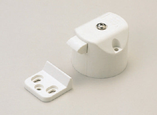 High-quality snap fastener with handle function, made of ABS, surface: white, PKL-07SW and PKLSW. Particularly lightweight snap fastener for caravans, yachts, private aircraft, caravans, boats, and much more, from Sugatsune / LAMP® (Japan).