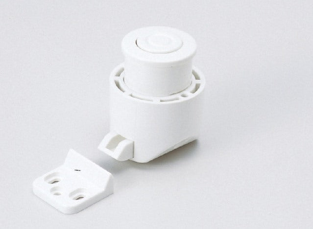 High-quality snap fastener with handle function, made of ABS, surface: white, PKL-07SW and PKLSW. Particularly lightweight snap fastener for caravans, yachts, private aircraft, caravans, boats, and much more, from Sugatsune / LAMP® (Japan).