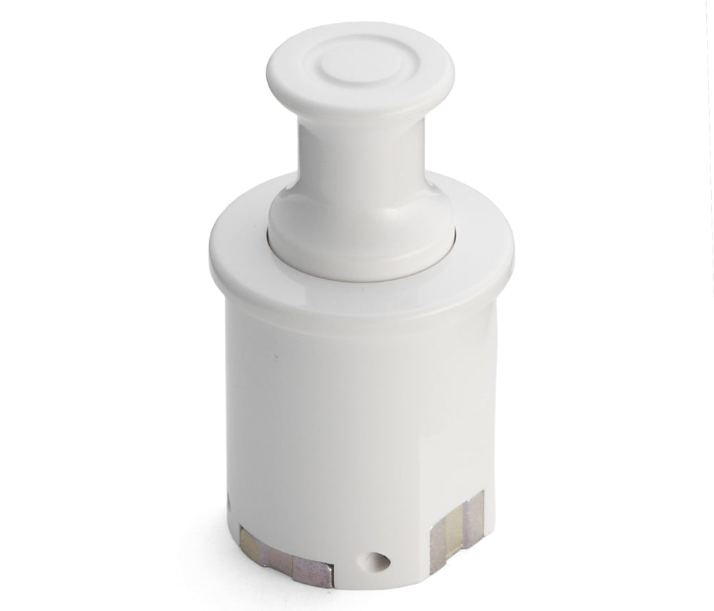 High-quality snap fastener with handle function, made of ABS, surface: white, PKL-07SW and PKLSW. Particularly lightweight snap fastener for caravans, yachts, private aircraft, caravans, boats, and much more, from Sugatsune / LAMP® (Japan).