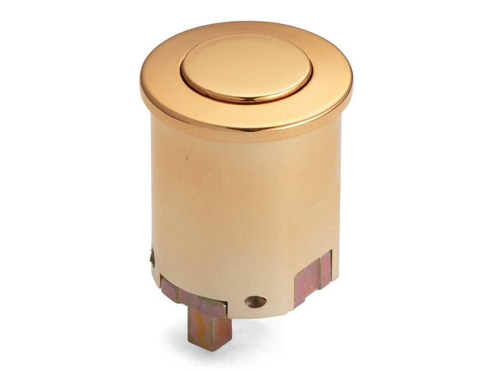 High-quality snap fastener with handle function, made of zinc alloy (ZDC), surface: gold-colored, glossy polished, version: left, PKL05LGA and PKLW. Solid snap fastener for yachts and much more, from Sugatsune / LAMP® (Japan)