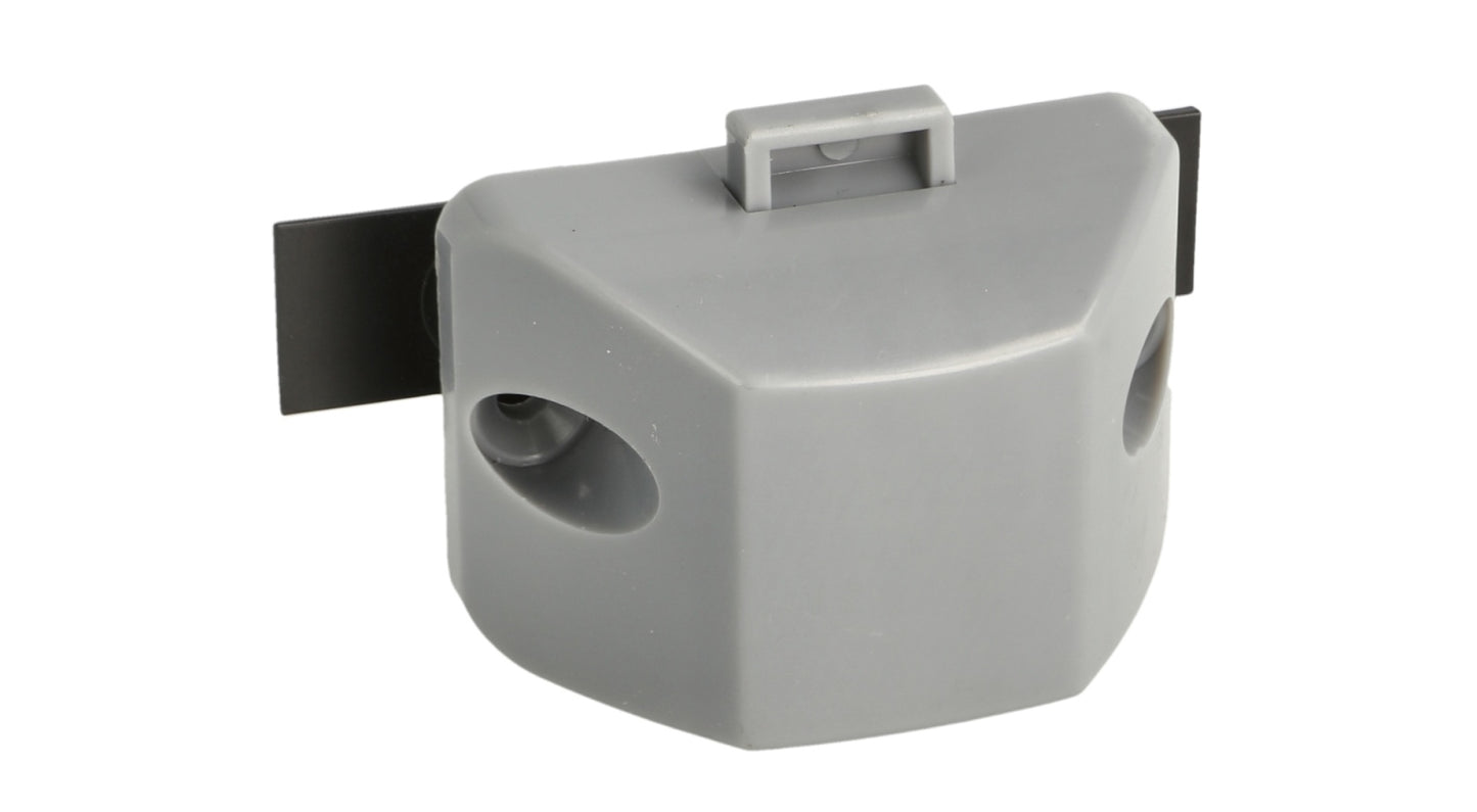 High-quality snap fastener with soft-close and grip function, made of Zamak, surface: black, design: rectangular, 14.03.043-0. Solid snap fastener for caravans, yachts, private aircraft, and much more, from SISO Denmark