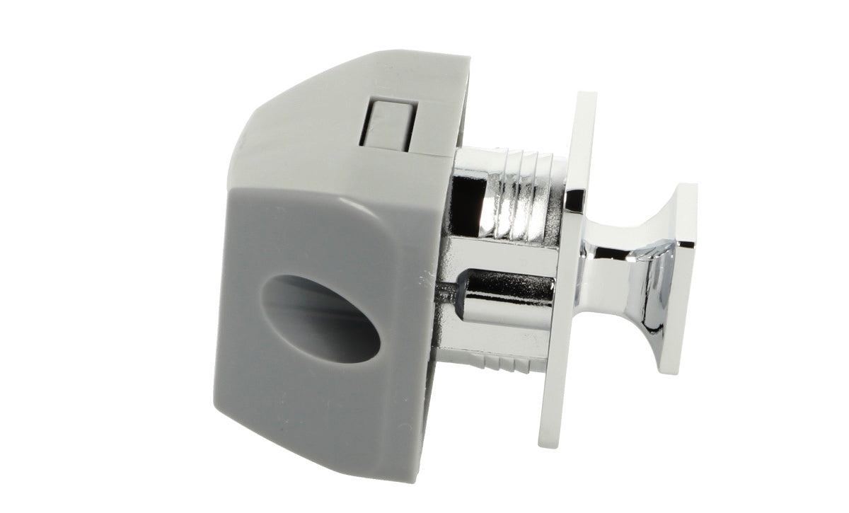 Bouton-pression de haute qualité avec fonction soft-close et poignée, en Zamak, surface : nickelée, design : carré, 14.03.065-0. Bouton poussoir solide pour caravanes, yachts, avions privés et bien plus encore, de SISO Danemark