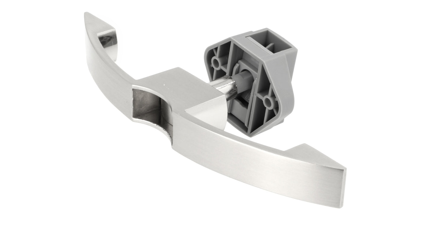 High-quality push-button handle, made of Zamak, surface: stainless steel look, 14.03.072-0 for yacht, caravan, private jet