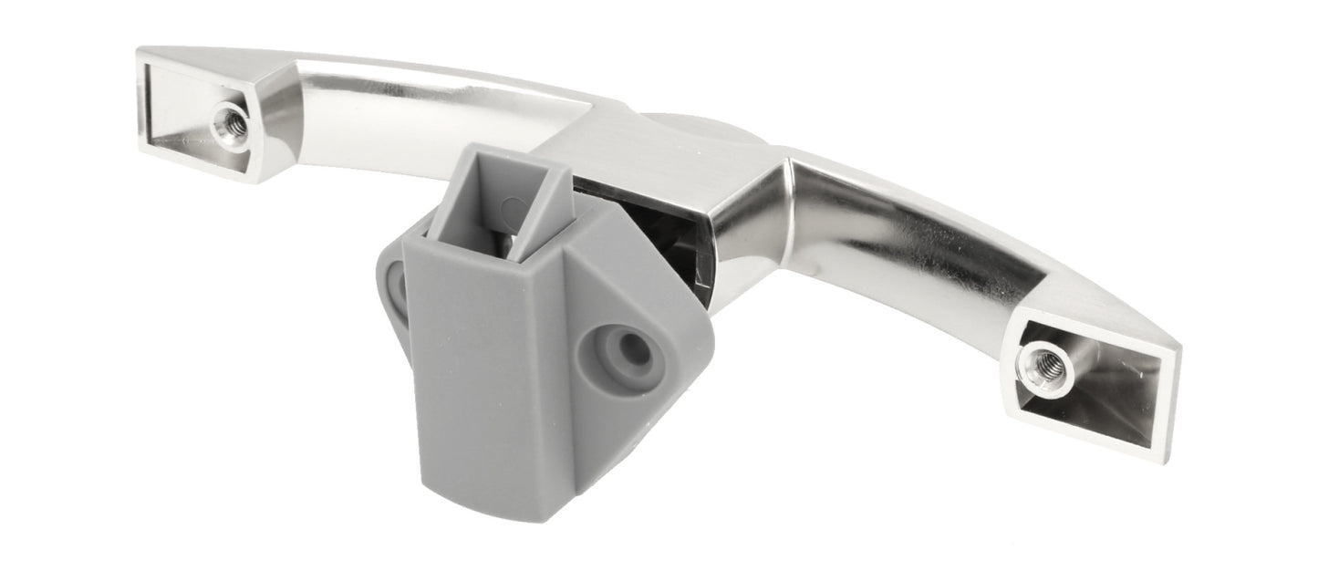 High-quality push-button handle, made of Zamak, surface: stainless steel look, 14.03.072-0 for yacht, caravan, private jet