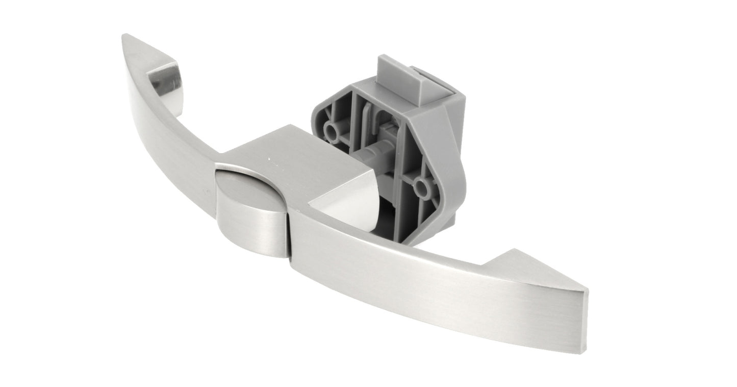 High-quality push-button handle, made of Zamak, surface: stainless steel look, 14.03.072-0 for yacht, caravan, private jet