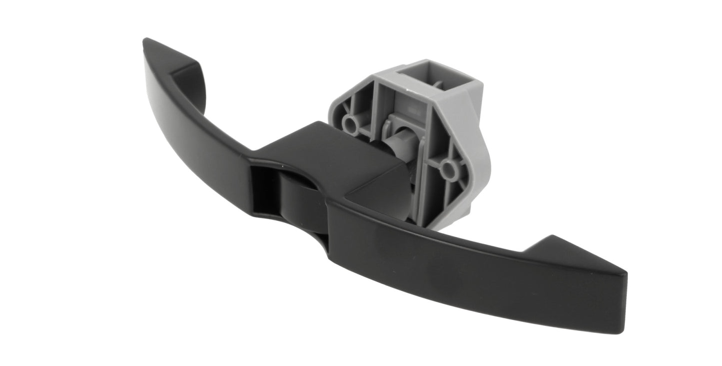 High-quality push-button handle, made of Zamak, surface: black, 14.03.071-0 for yachts, caravans, private jets