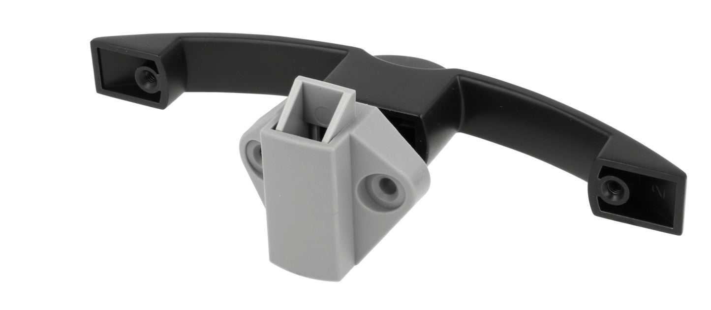 High-quality push-button handle, made of Zamak, surface: black, 14.03.071-0 for yachts, caravans, private jets