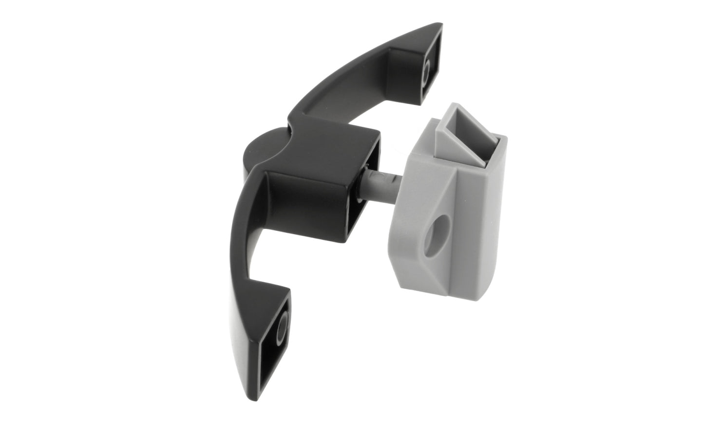 High-quality push-button handle, made of Zamak, surface: black, 14.03.071-0 for yachts, caravans, private jets