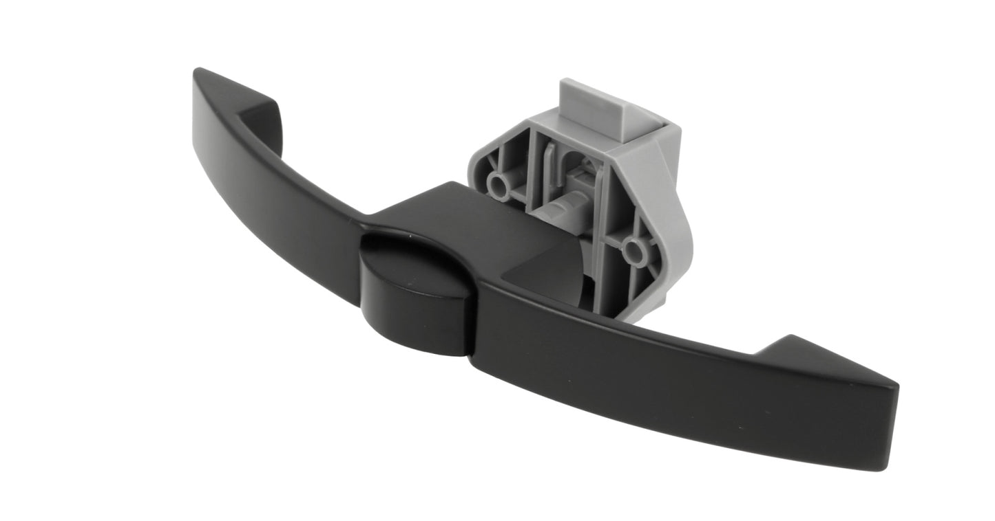 High-quality push-button handle, made of Zamak, surface: black, 14.03.071-0 for yachts, caravans, private jets
