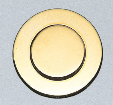 High-quality push-button handle made of zinc alloy, surface: gold-colored, glossy polished PK03GA. High-quality, solid and elegant push-lock made of ZDC for drawers, RV furniture, boats, private aircraft, and much more, from Sugatsune / LAMP® (Japan)